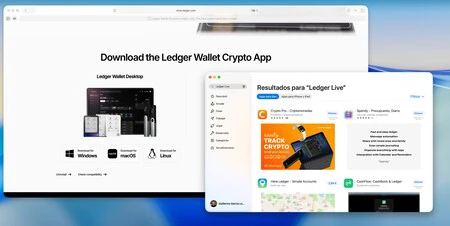 La app Ledger Live se puede descargar desde su web, pero no tiene versión para la Mac App Store