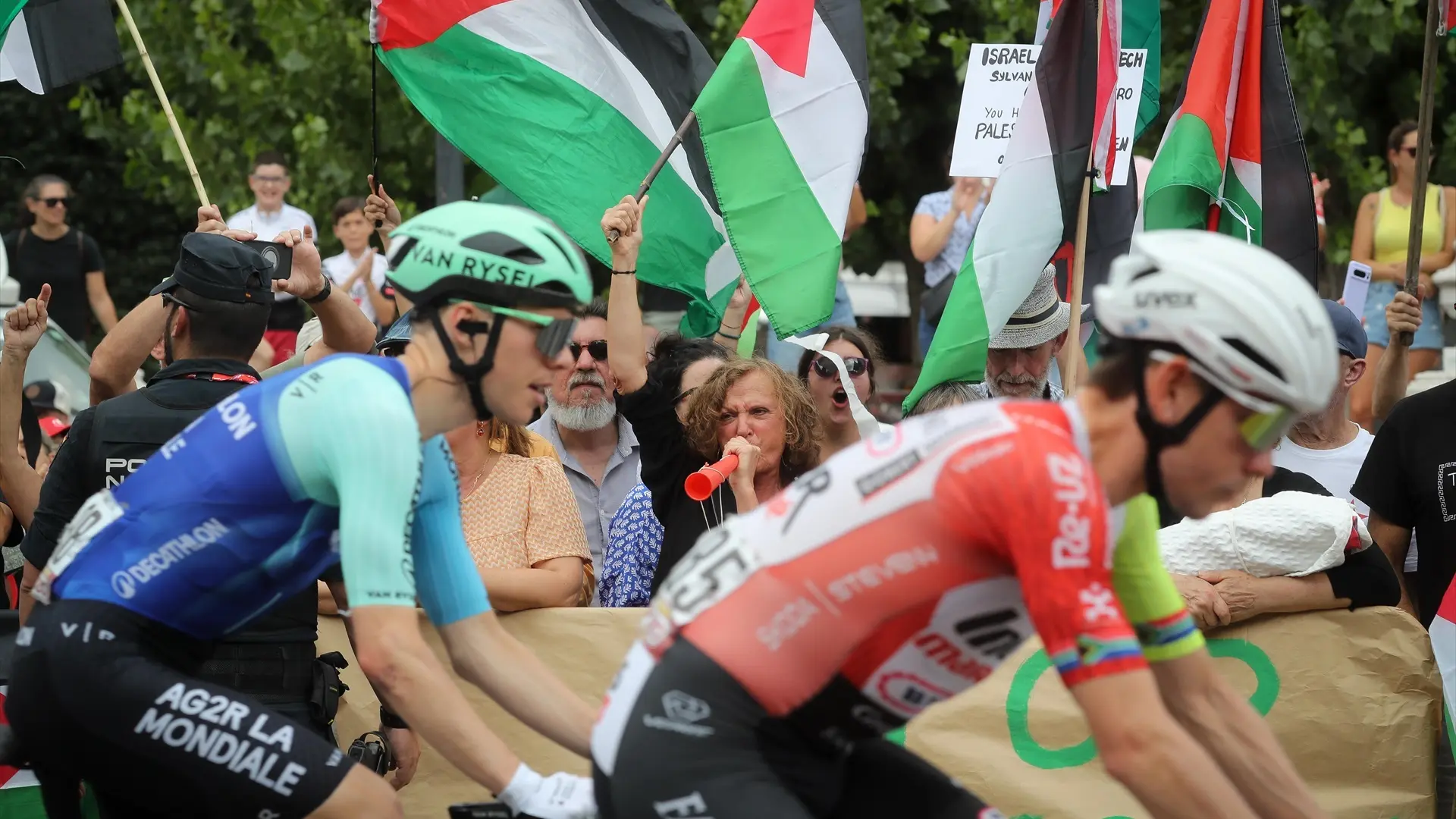 Multas de hasta 60.000 euros por las protestas en defensa de Palestina en La Vuelta a España