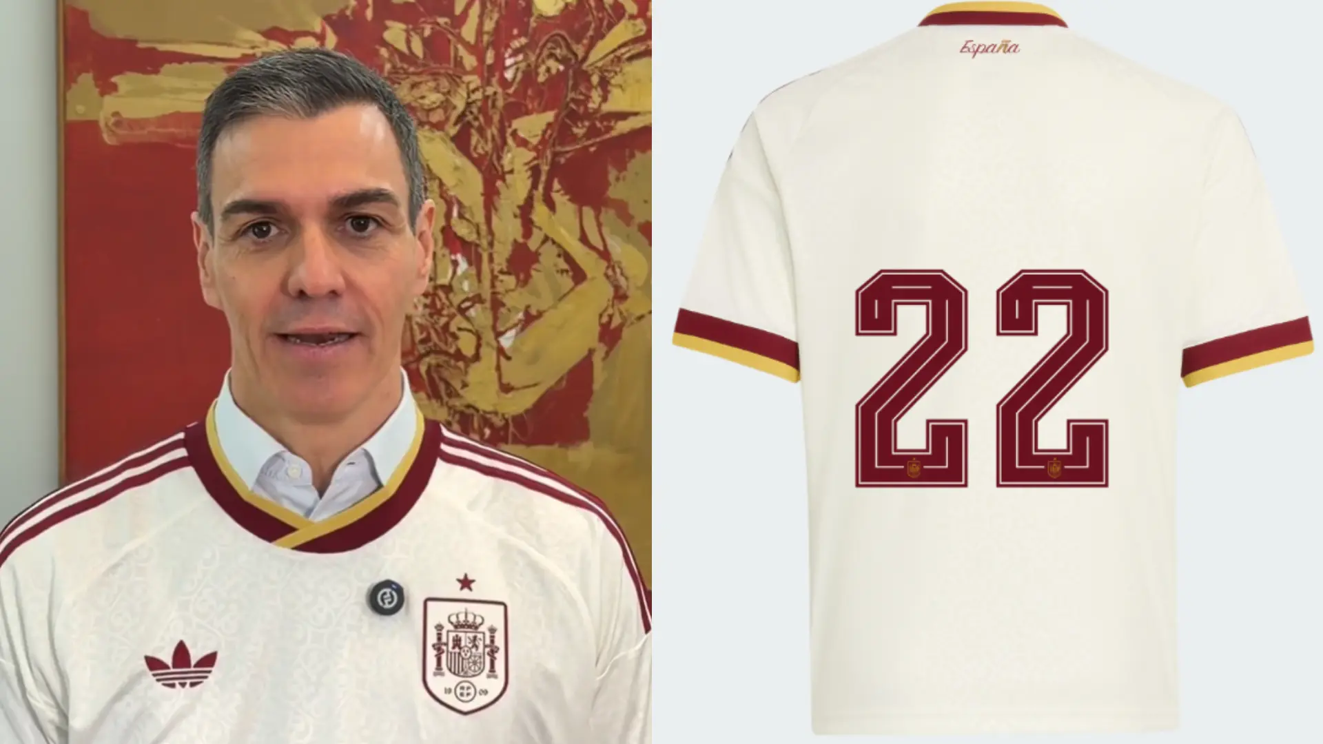 La camiseta de la selección española que lució Pedro Sánchez arrasa: agotada en la web y es casi imposible encontrarla