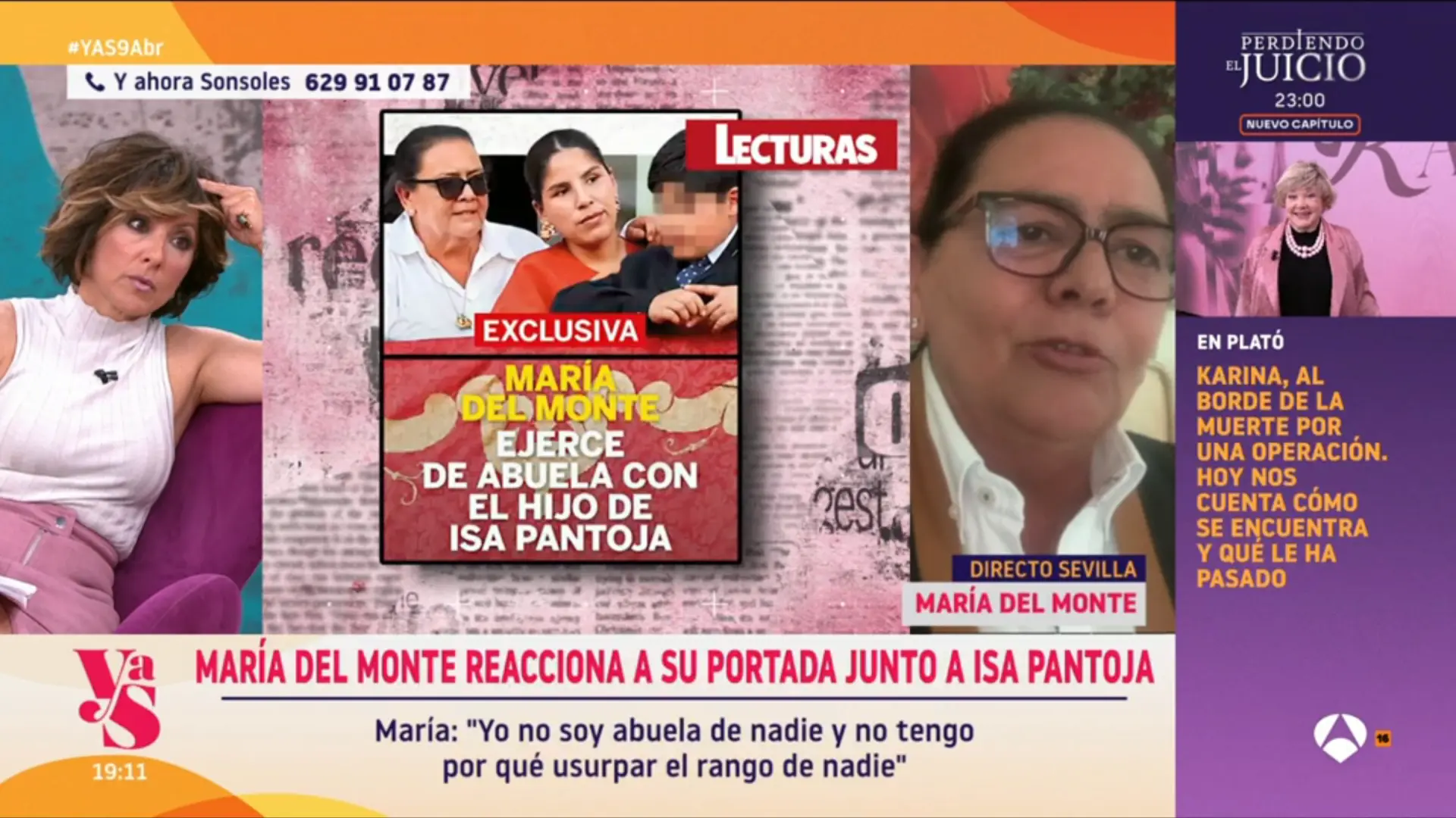 María del Monte, sobre las imágenes con Isa Pantoja y su hijo: «No soy abuela de nadie»