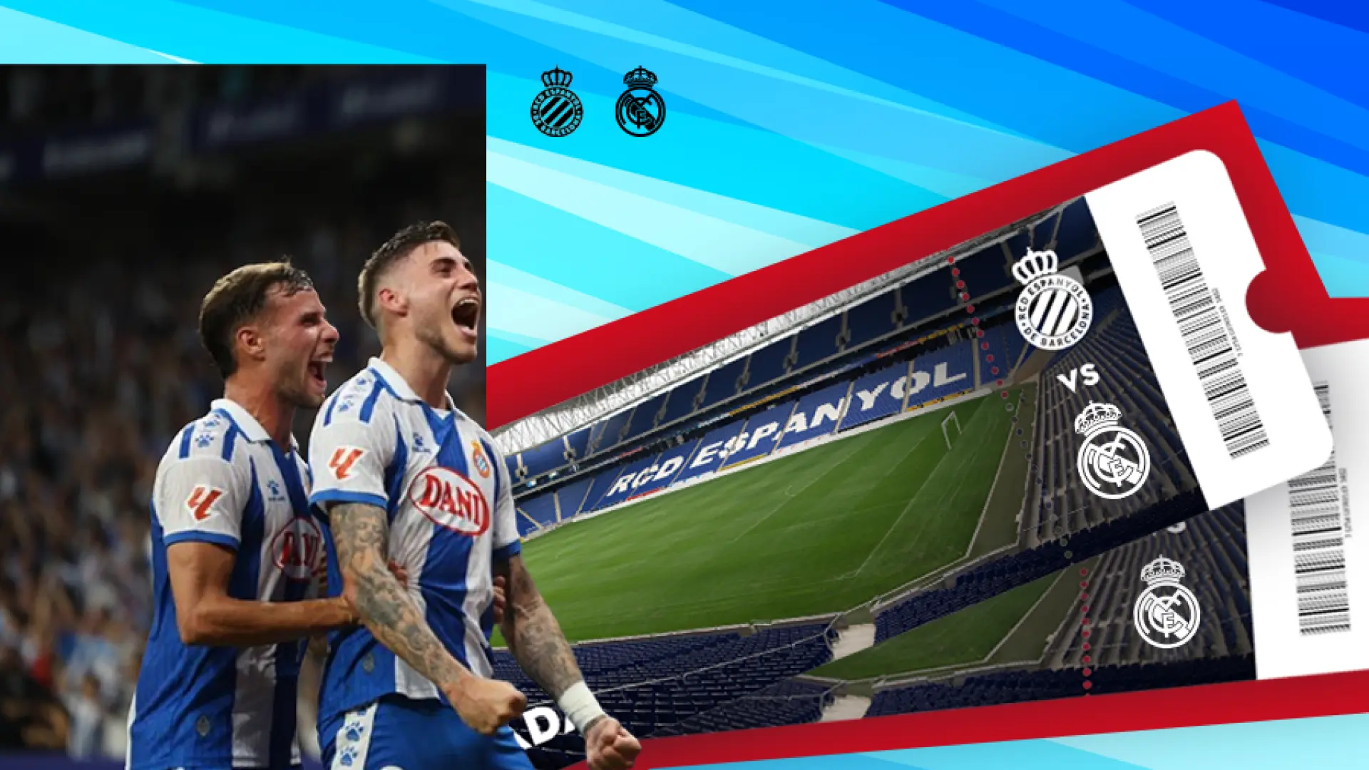 ¡Participa en el sorteo para ganar dos entradas para ver al RCD Espanyol ante el Real Madrid en el RCDE Stadium!