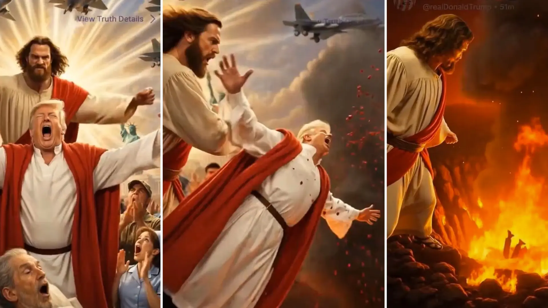 Irán publica un vídeo hecho con IA en el que Jesucristo noquea a Donald Trump