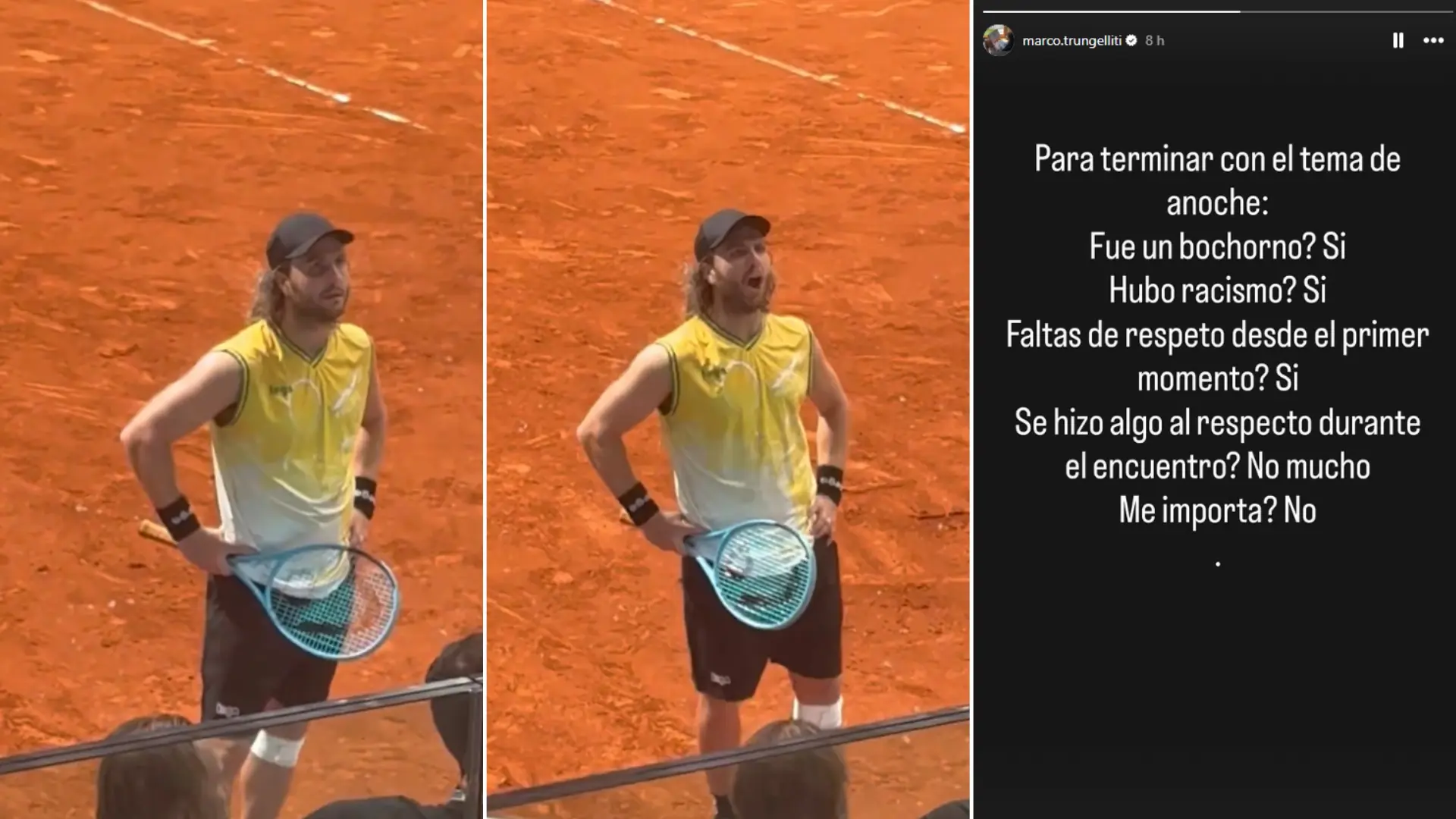 El tenista Marco Trungelliti denuncia racismo en el Mutua Madrid Open: «¿Se hizo algo al respecto? No mucho»