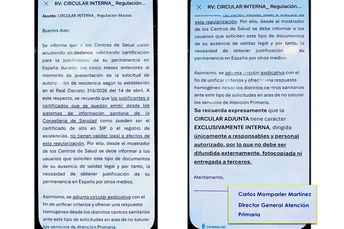 El PSOE denuncia que el Gobierno valenciano ordena a los centros de salud «boicotear» la regularización de inmigrantes