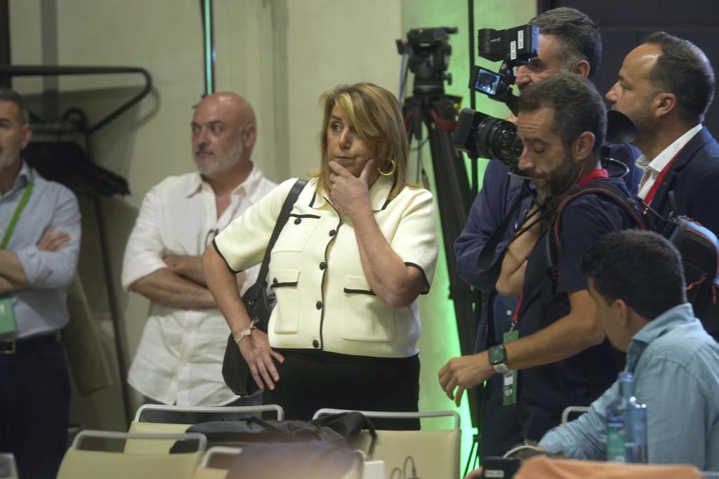 La ex presidenta andaluza Susana Díaz, durante la comparecencia de Montero.