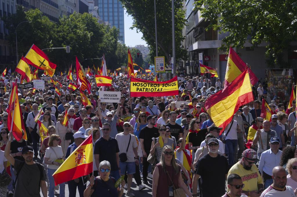 Asistentes a la Marcha por la Dignidad, este sábado, en Madrid.