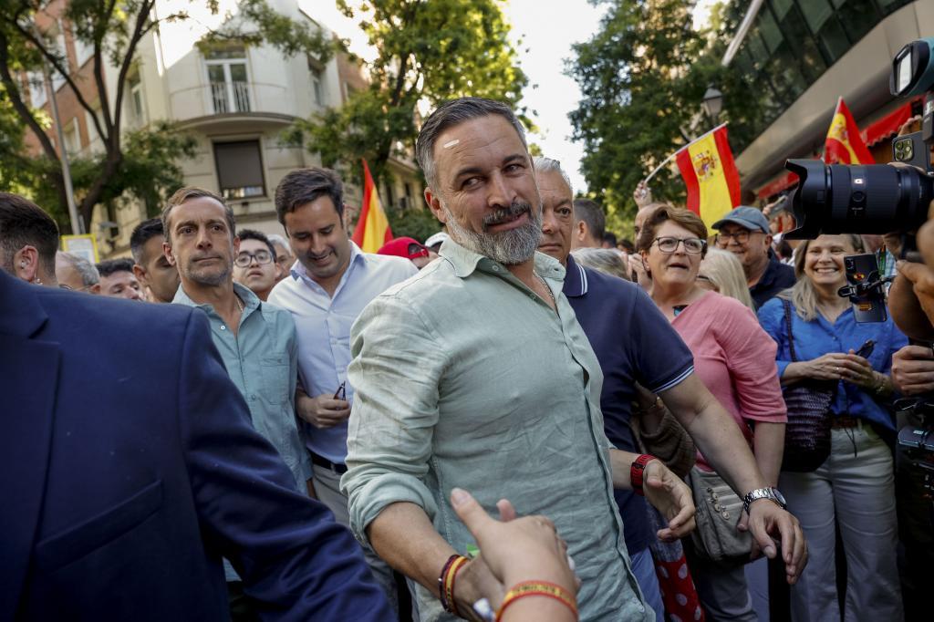 Santiago Abascal, líder de Vox, este sábado.