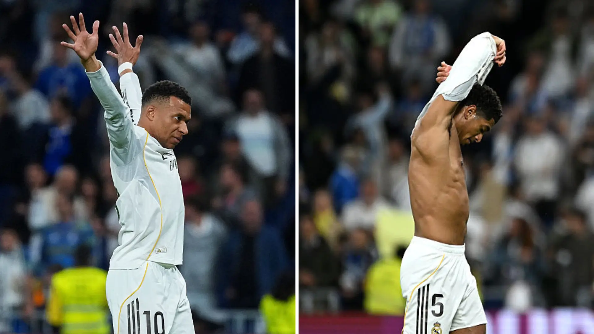 La 'cobra' viral de Jude Bellingham a Kylian Mbappé: el francés tuvo que disimular
