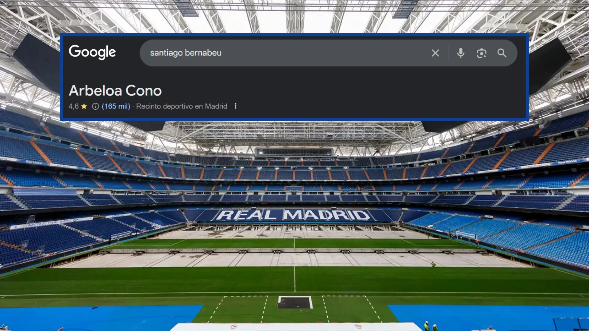 Hackean el Santiago Bernabéu en Google Maps: «Arbeloa Cono, Mbappé Dictador…»