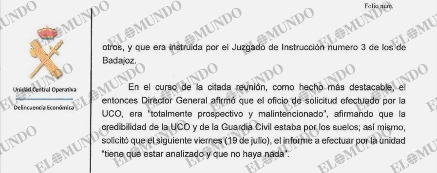 Informe de los agentes de la UCO que intervinieron en la investigación del caso del hermano del presidente del Gobierno y que recoge el sumario del juez Pedraz.