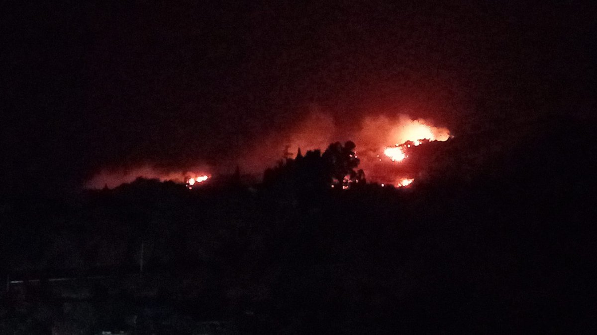 Incendio en Órgiva (Granada) durante esta noche.