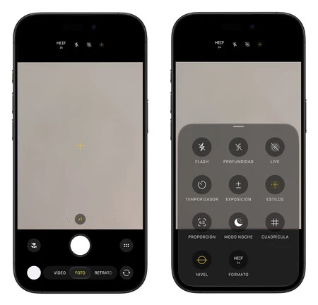 Interfaz de cámara en iOS 27