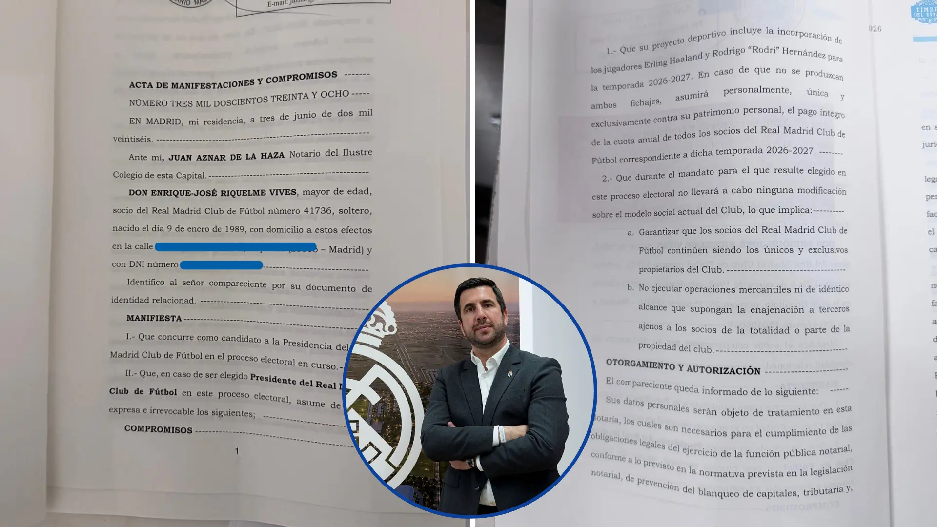 El documento con el que Riquelme garantiza fichar a Haaland y Rodri: asumiría el «pago íntegro» de la cuota de todos los socios