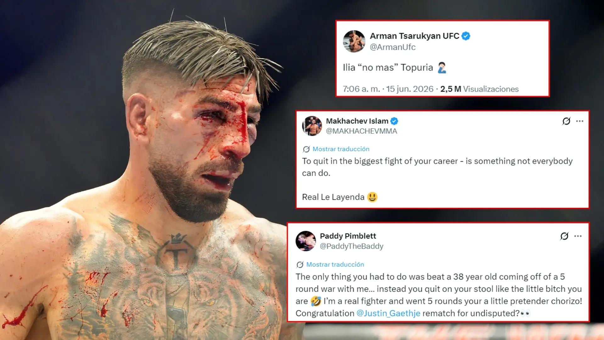 Makhachev, Pimblett y Tsarukyan se cobran su venganza tras la victoria de Gaethje: «Ilia 'No Más' Topuria»