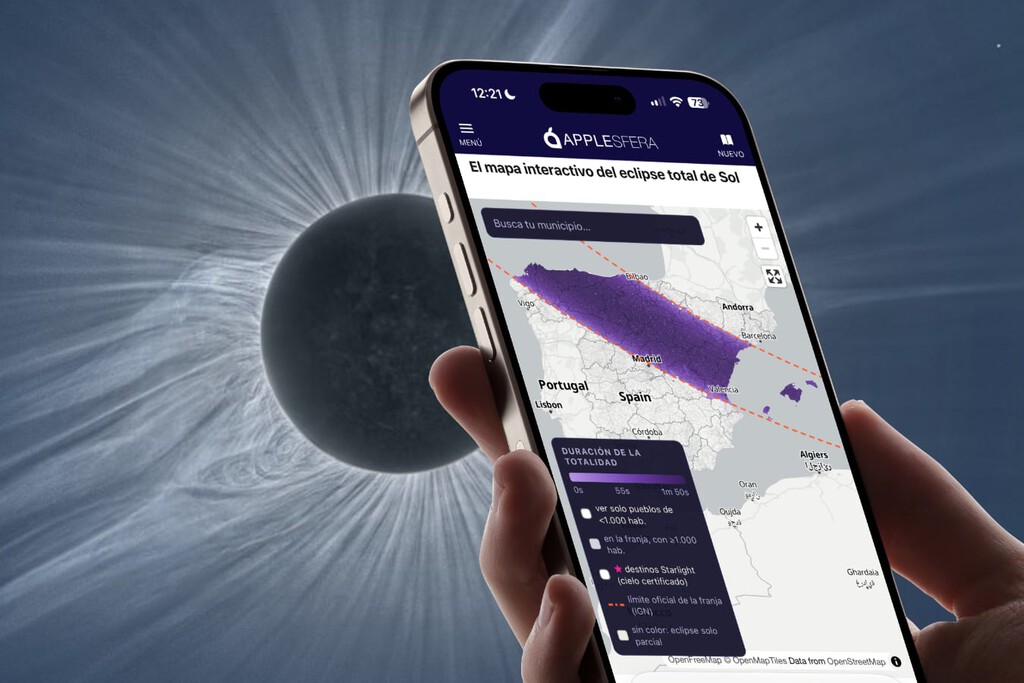 Así puedes acceder desde tu móvil al "mapa definitivo" del eclipse del 12 de agosto. Comprobarás con exactitud la mejor zona para verlo