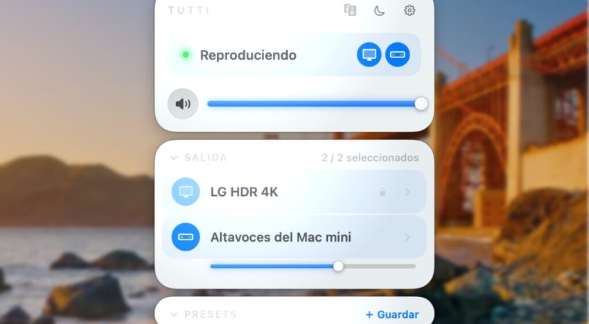 Por fin he encontrado una app que permite enviar el sonido del Mac a varios altavoces sincronizados. Y encima es sencilla y gratis