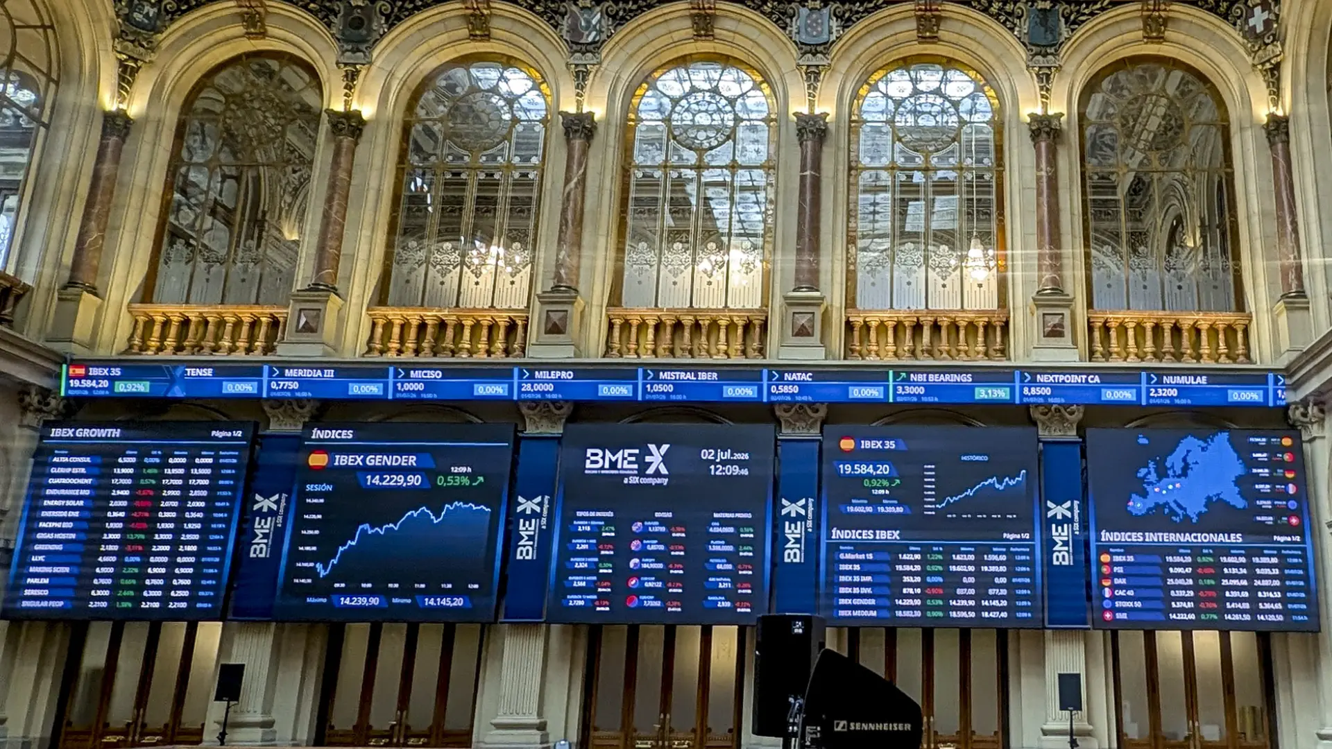 El Ibex 35 perfora máximos históricos y rompe la barrera de los 19.800 puntos