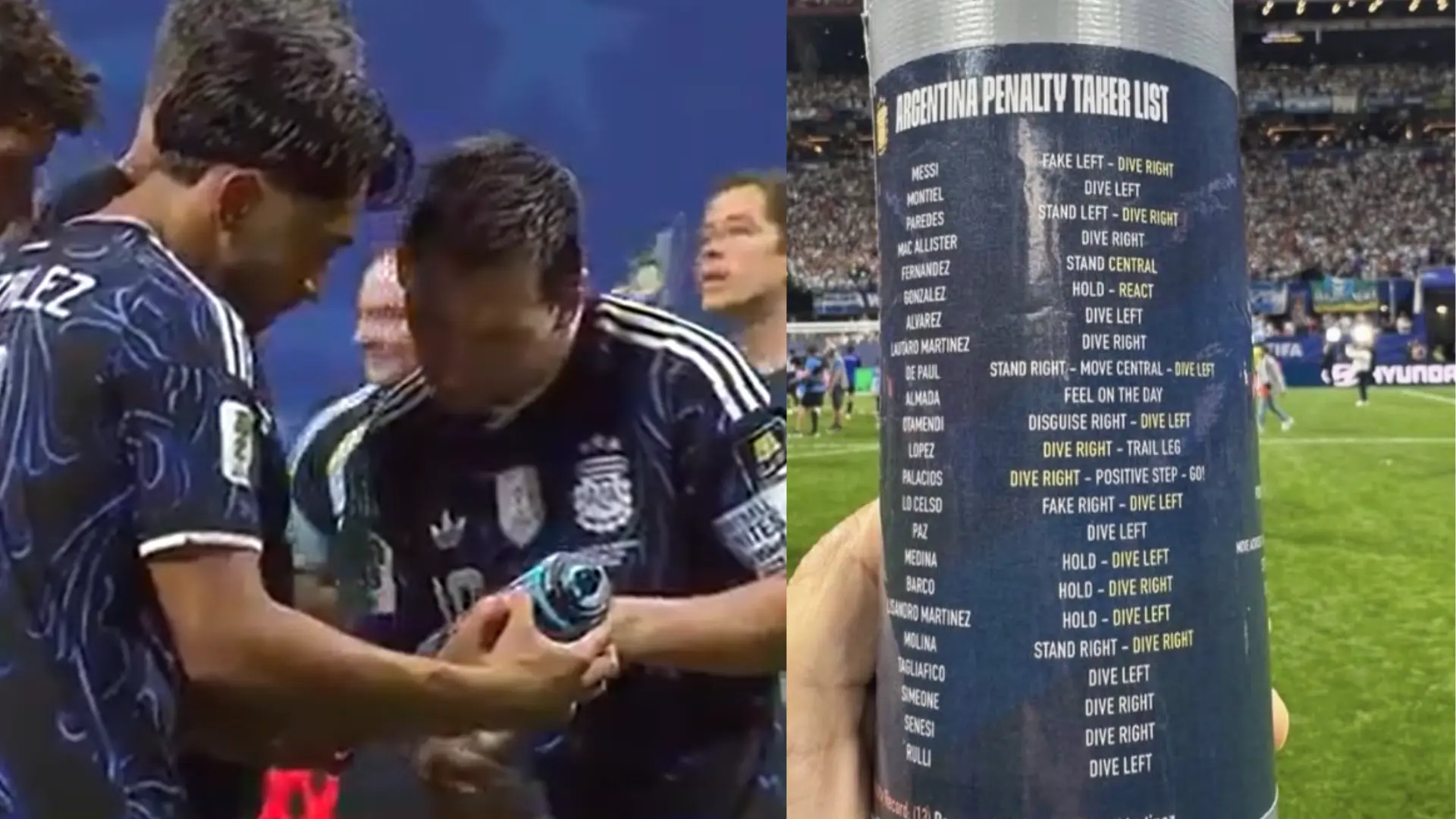 La reacción de los jugadores argentinos a la 'chuleta' de Pickford para una posible tanda de penaltis