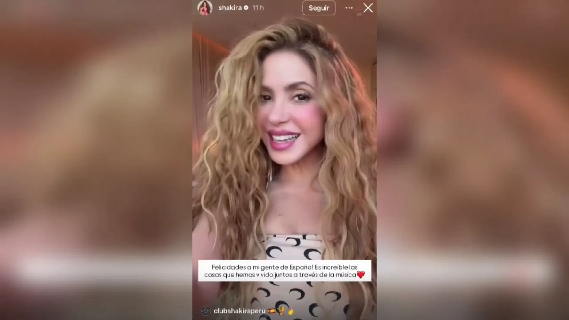 Shakira felicita a España por su segundo Mundial: «Es increíble las cosas que hemos vivido a través de la música»