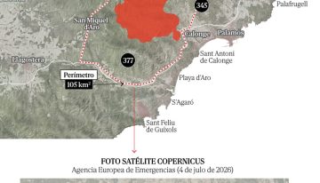 La Generalitat da por «estabilizado» el incendio originado en La Bisbal d'Empordà (Girona), que tardará unos días en ser controlado, y mantiene el cierre de Les Gavarres hasta el viernes 10 de julio