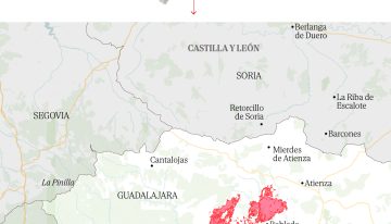 El incendio de La Mierla (Guadalajara) frena su avance a Soria y afecta ya a unas 29.000 hectáreas