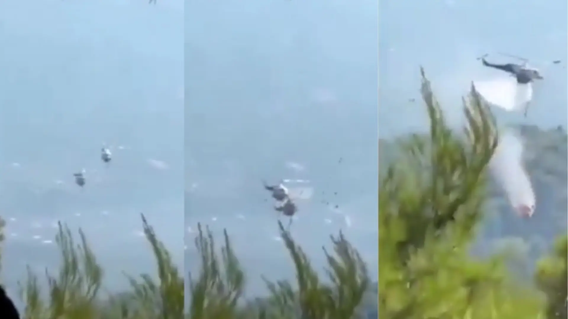 Dos helicópteros antiinciendios colisionan en el aire mientras trabajaban en el fuego de Atenas: hay dos muertos y dos heridos