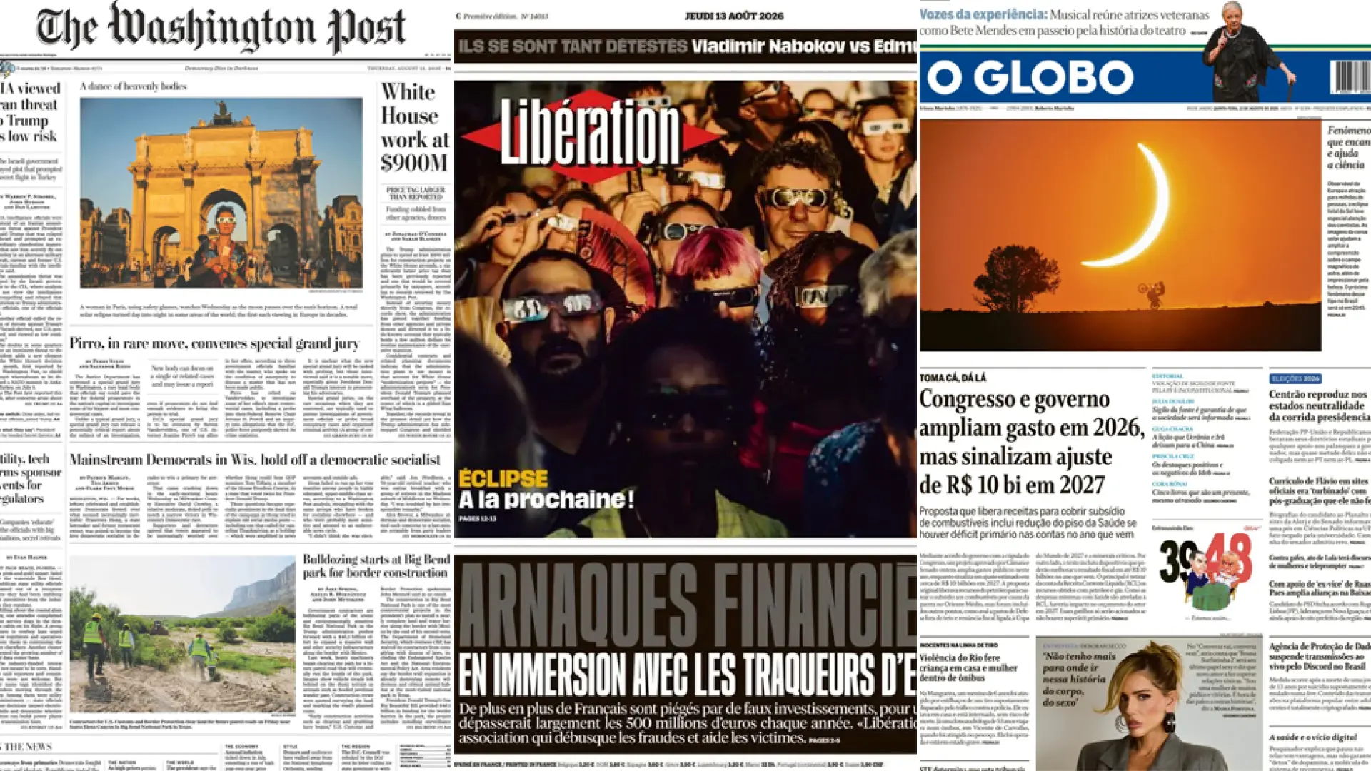 «Inolvidable», «Danza celestial»… Las portadas se rinden al eclipse total de sol