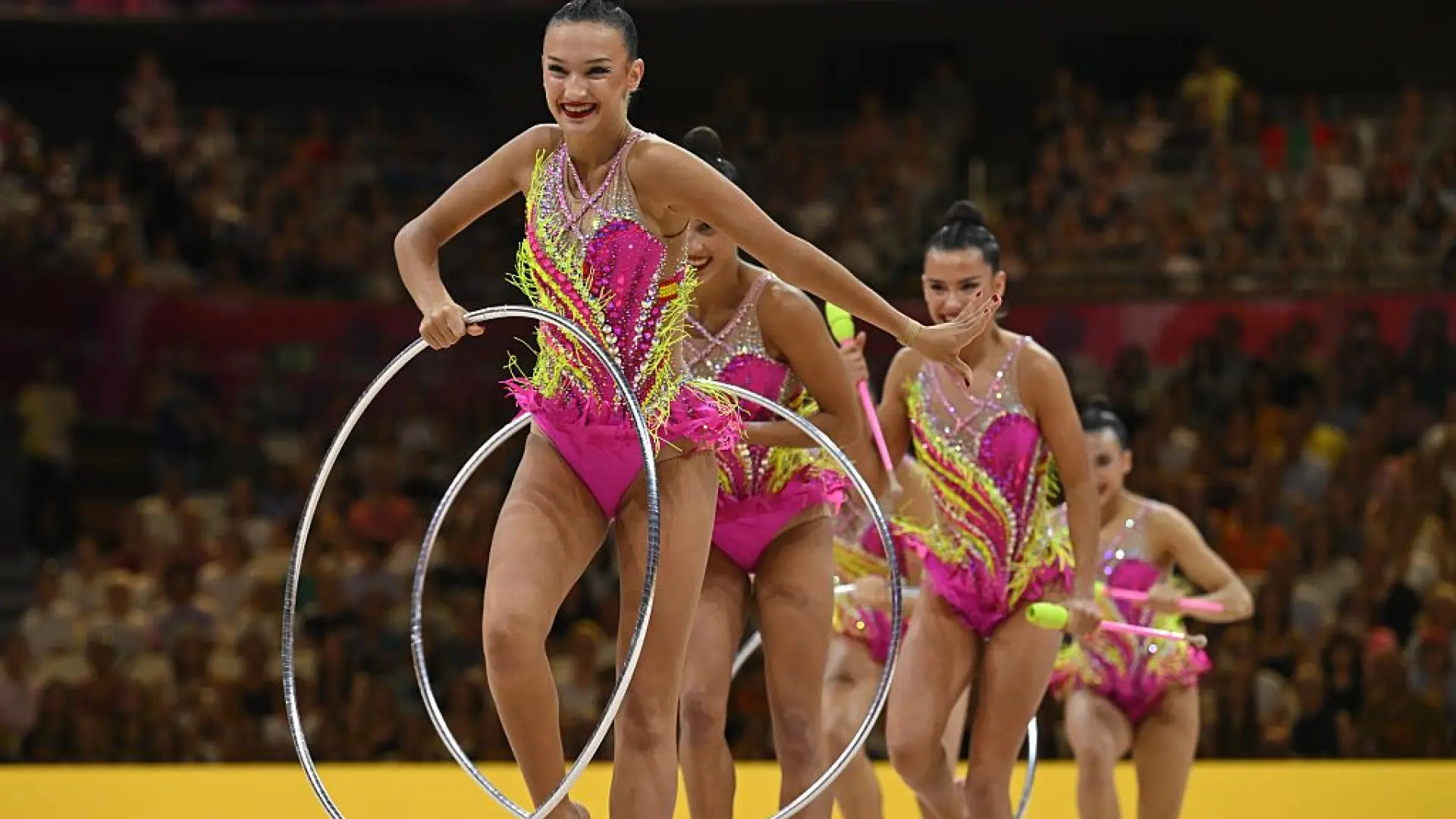 La selección española de gimnasia rítmica gana la medalla de plata en el ejercicio mixto de los Mundiales de Fráncfort