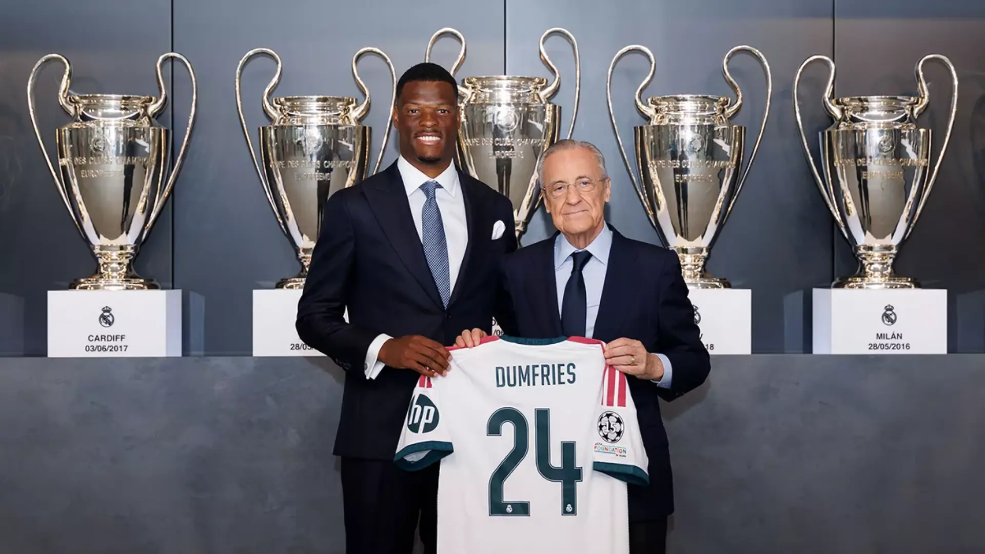Dumfries, en su presentación: «Jugar en el Real Madrid es una gran responsabilidad»