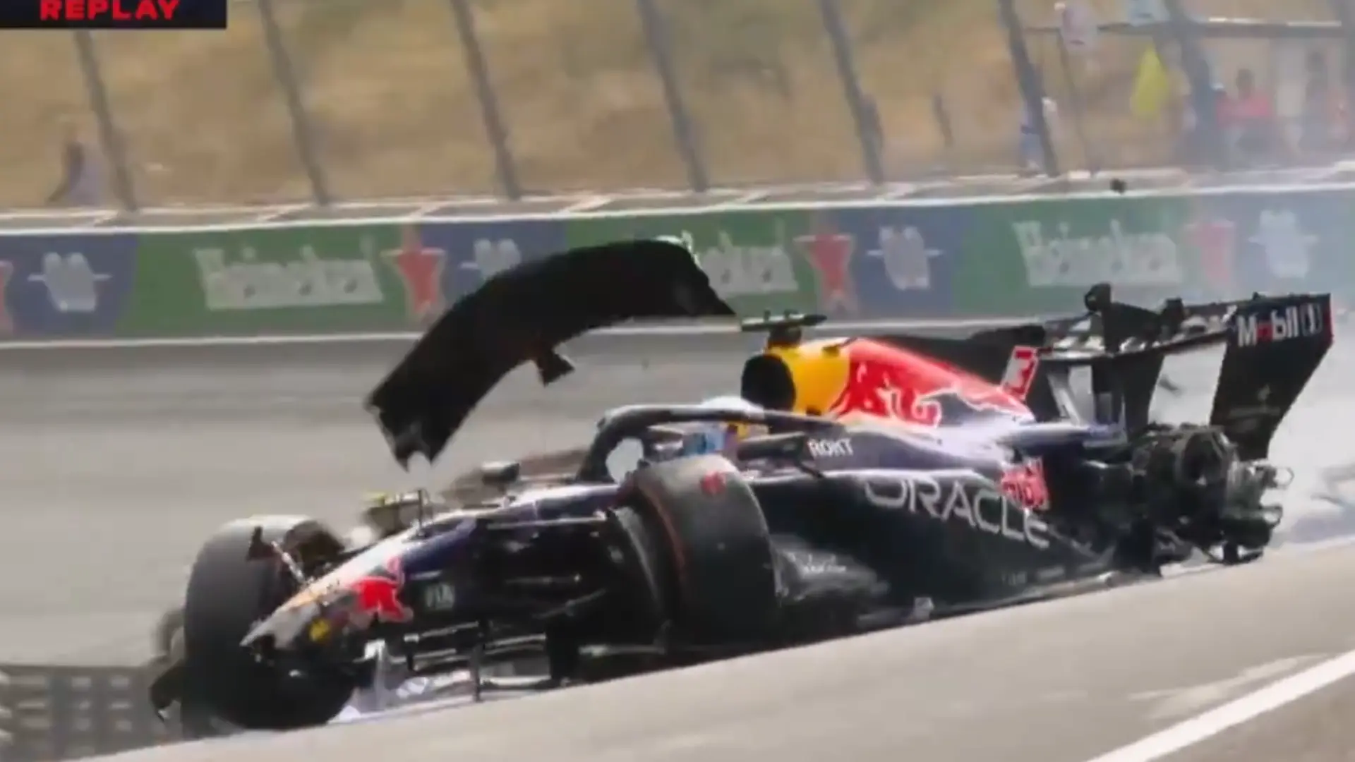 Así ha sido el fortísimo accidente de Max Verstappen en Zandvoort: pierde el control y acaba contra el muro