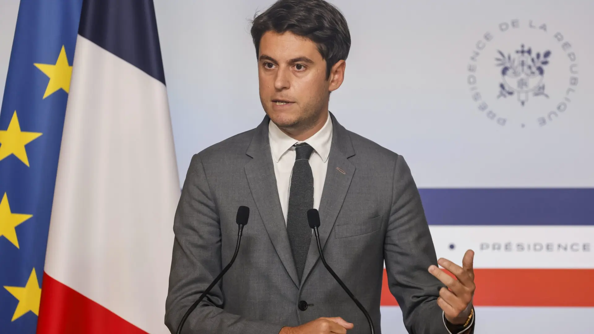 El candidato al Elíseo Gabriel Attal denuncia un vídeo que lo presenta como consumidor de cocaína