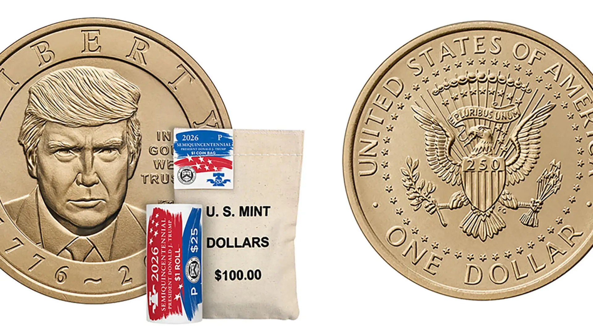 Estados Unidos pone a la venta monedas conmemorativas con el rostro de Donald Trump por el 250 aniversario del país