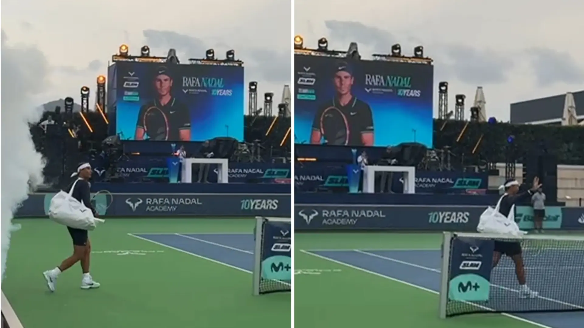 Rafa Nadal regresa a las pistas de tenis casi dos años después: impresionante ovación en el torneo de su academia