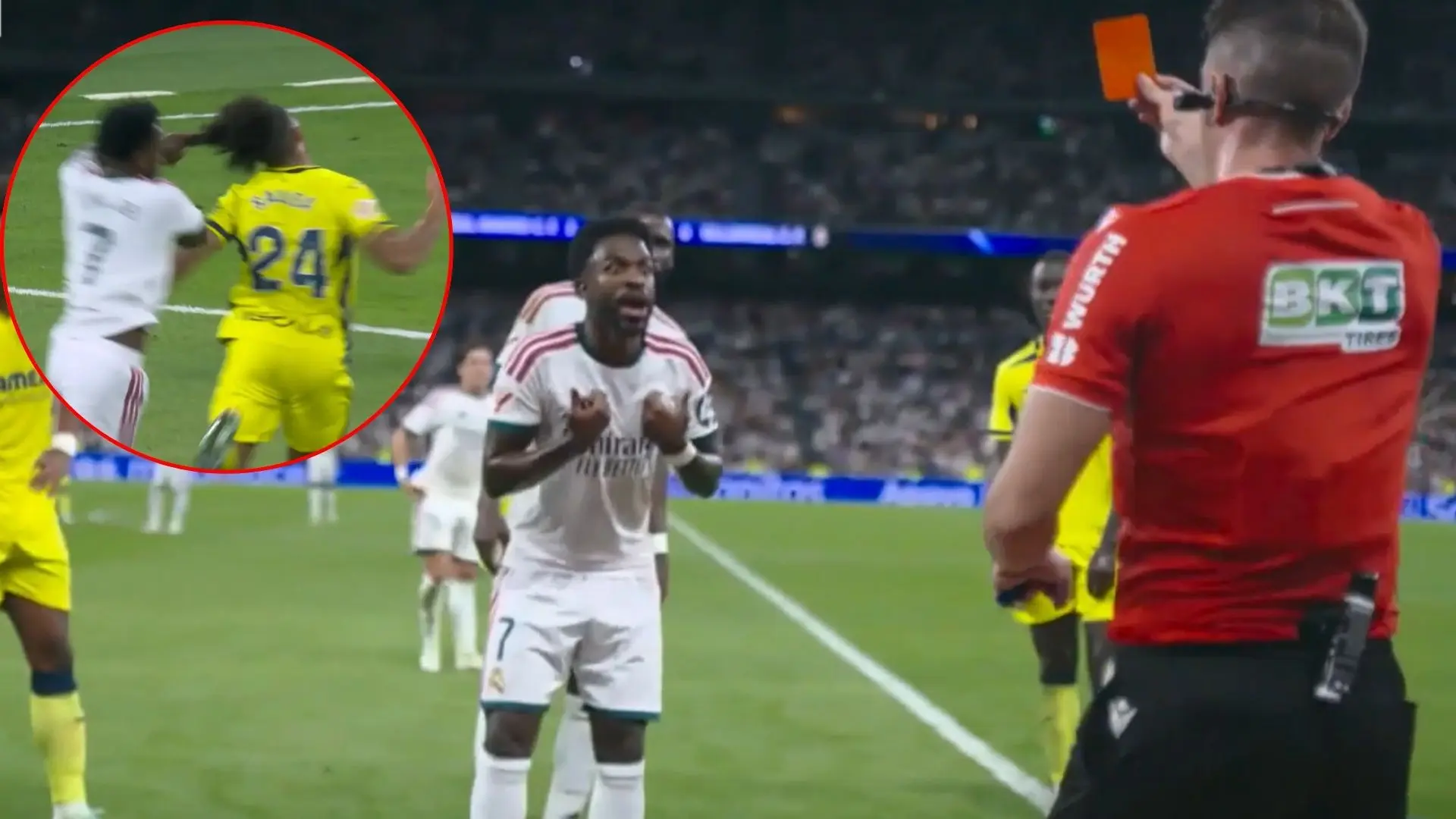 Así fue la expulsión de Vinícius por un tirón de pelo ante el Villarreal