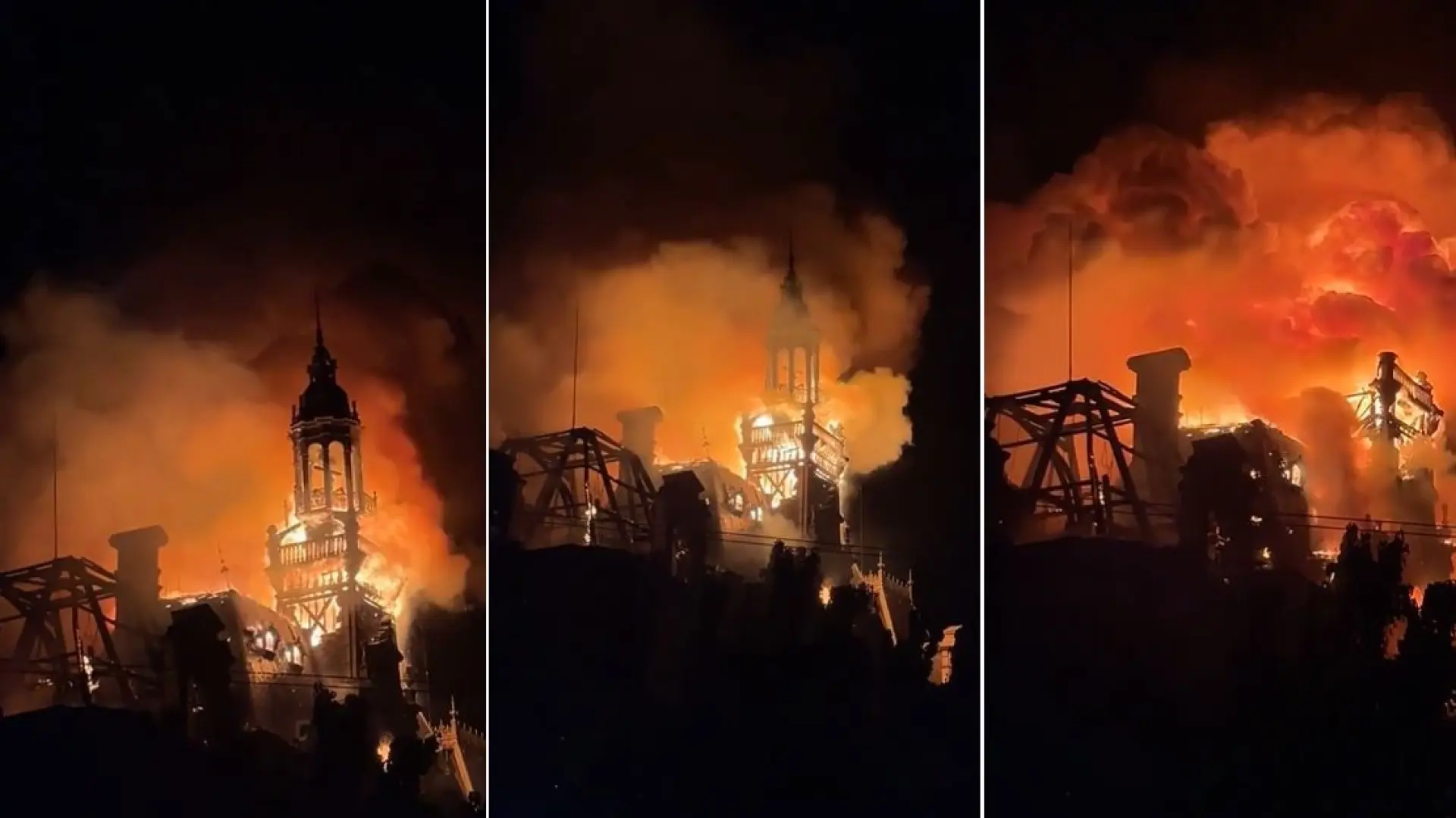 El Ayuntamiento de Limoges arde por completo durante las protestas en Francia