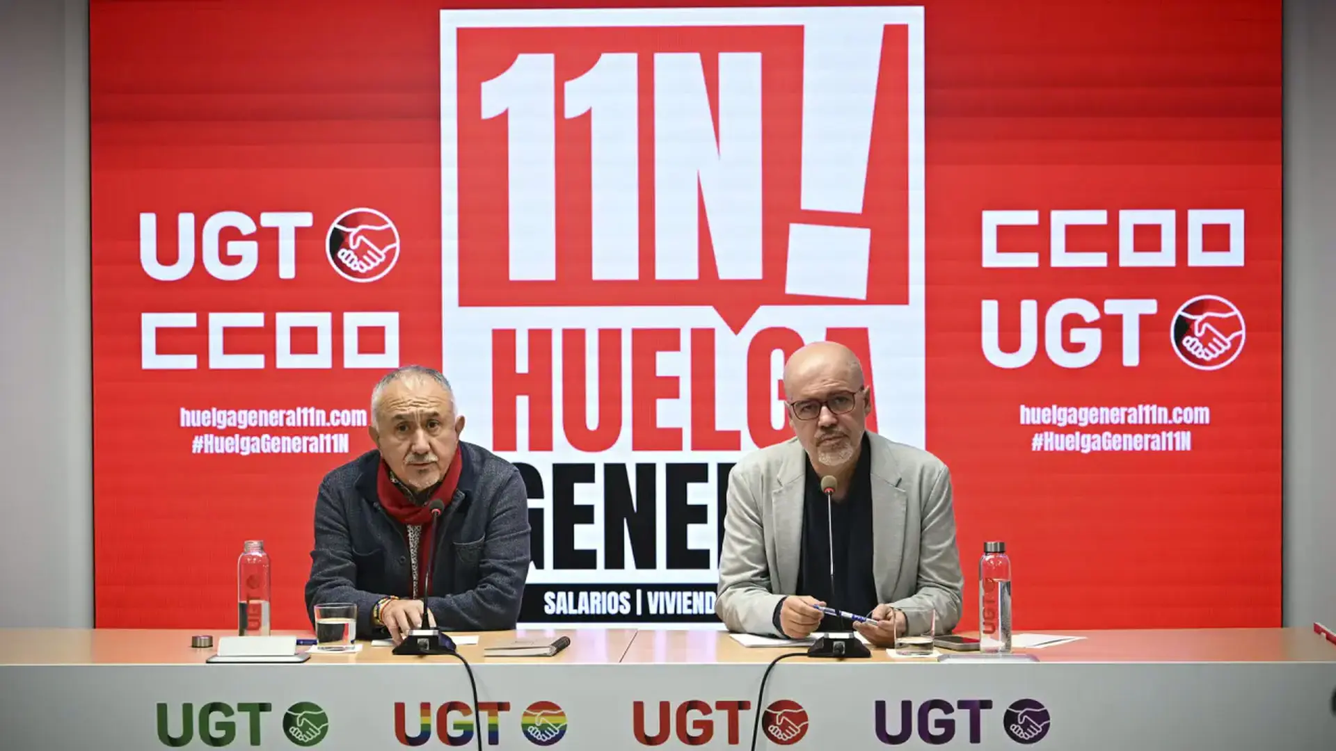UGT y CC OO defienden que la huelga general del 11-N servirá para que los salarios y la vivienda ganen protagonismo en los debates electorales