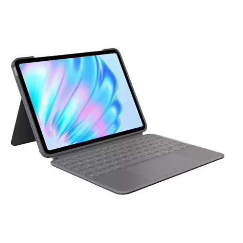Logitech Combo Touch para iPad Air de 11 Pulgadas (M2, M3 y M4) | Para iPad Air (5.ª generación), funda con teclado retroiluminado desmontable con soporte, Disposición QWERTY ESP - Gris