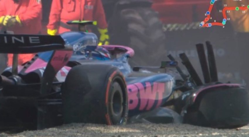 Franco Colapinto destrozó su Alpine en la Q1 del GP de Emilia Romagna cuando buscaba mejorar su tiempo: se pegó contra un muro a la salida de Tamburello