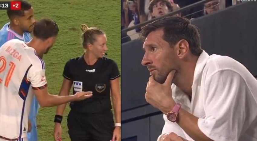 El dramático final de Inter Miami contra Cincinnati, con un insólito gol anulado, que Lionel Messi siguió desde afuera lleno de tensión