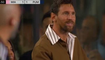 El festejo de Lionel Messi por el primer gol de Rodrigo De Paul en Inter Miami por la Leagues Cup
