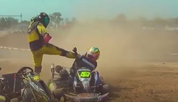 Piñas y patadas entre pilotos por un despiste en una carrera de karting en Chaco