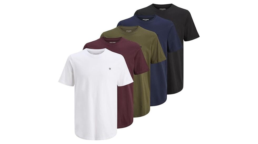 Pack de cinco camisetas, de Jack & Jones.