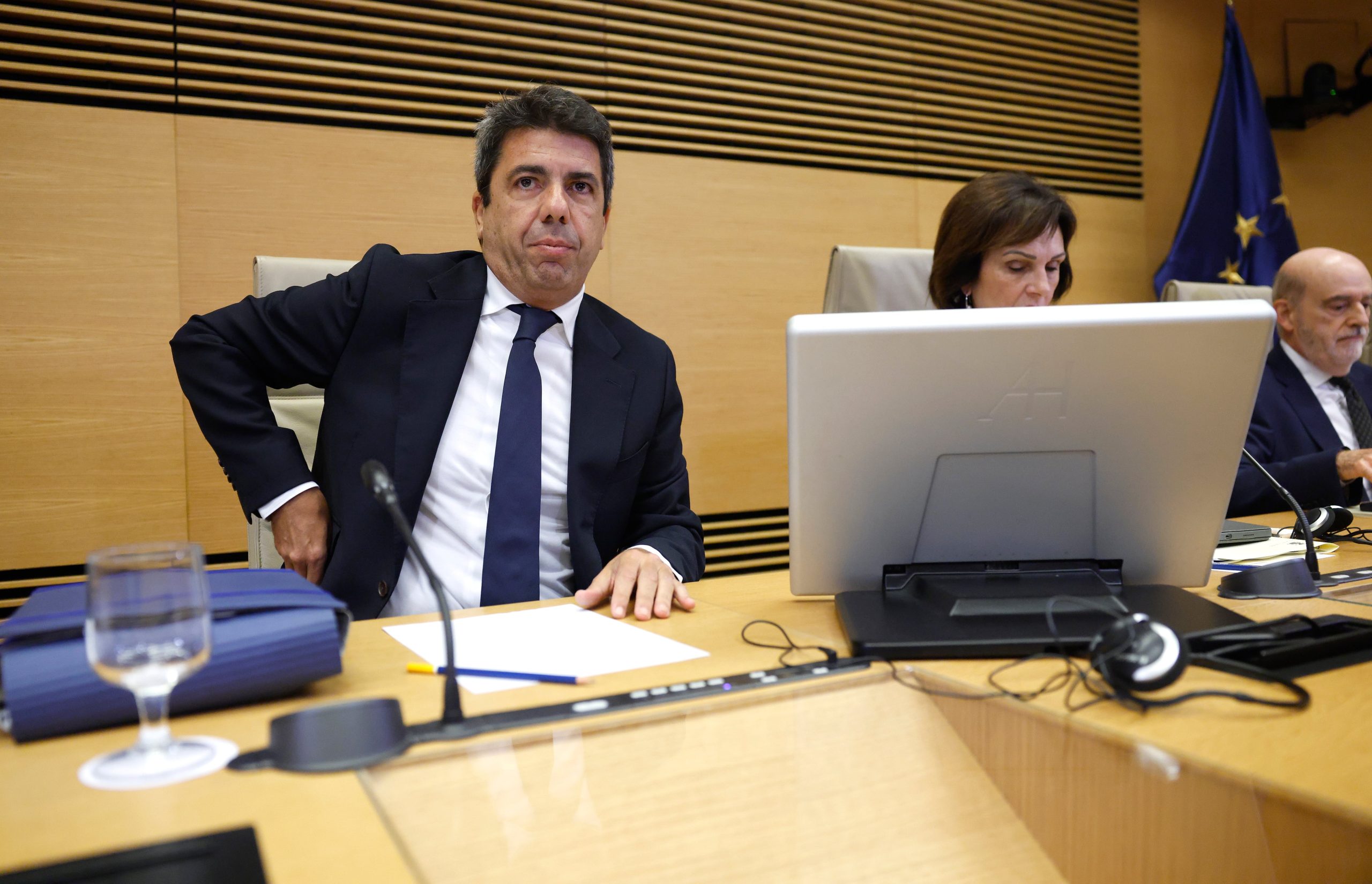 Carlos Mazón, en la comisión de la dana en el Congreso este lunes.