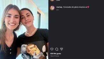 Antonela Roccuzzo lució una remera cargada de emoción con un recuerdo para el día más feliz del fútbol argentino