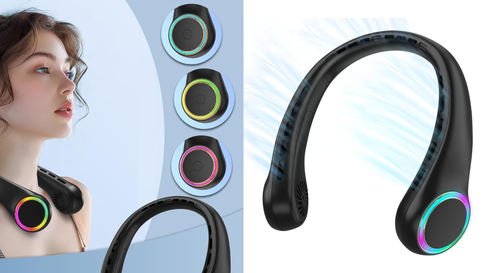 Ventilador de cuello con flujo de aire de 360 grados.