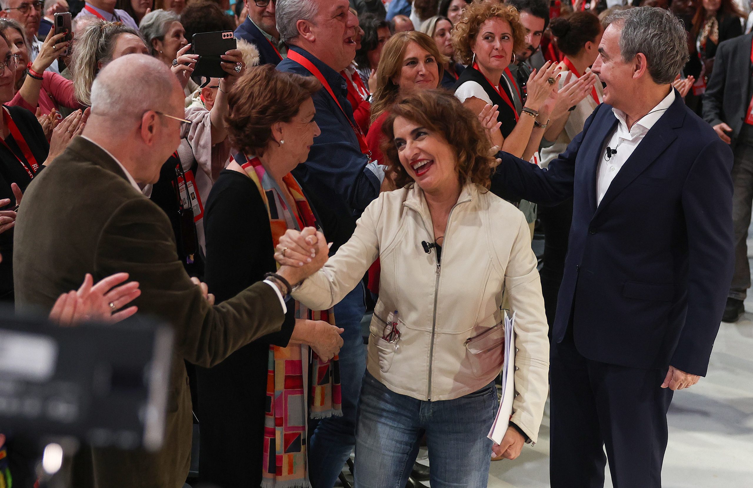María Jesús Montero, José Luis Rodríguez Zapatero con Magdalena Álvarez y Chaves. 