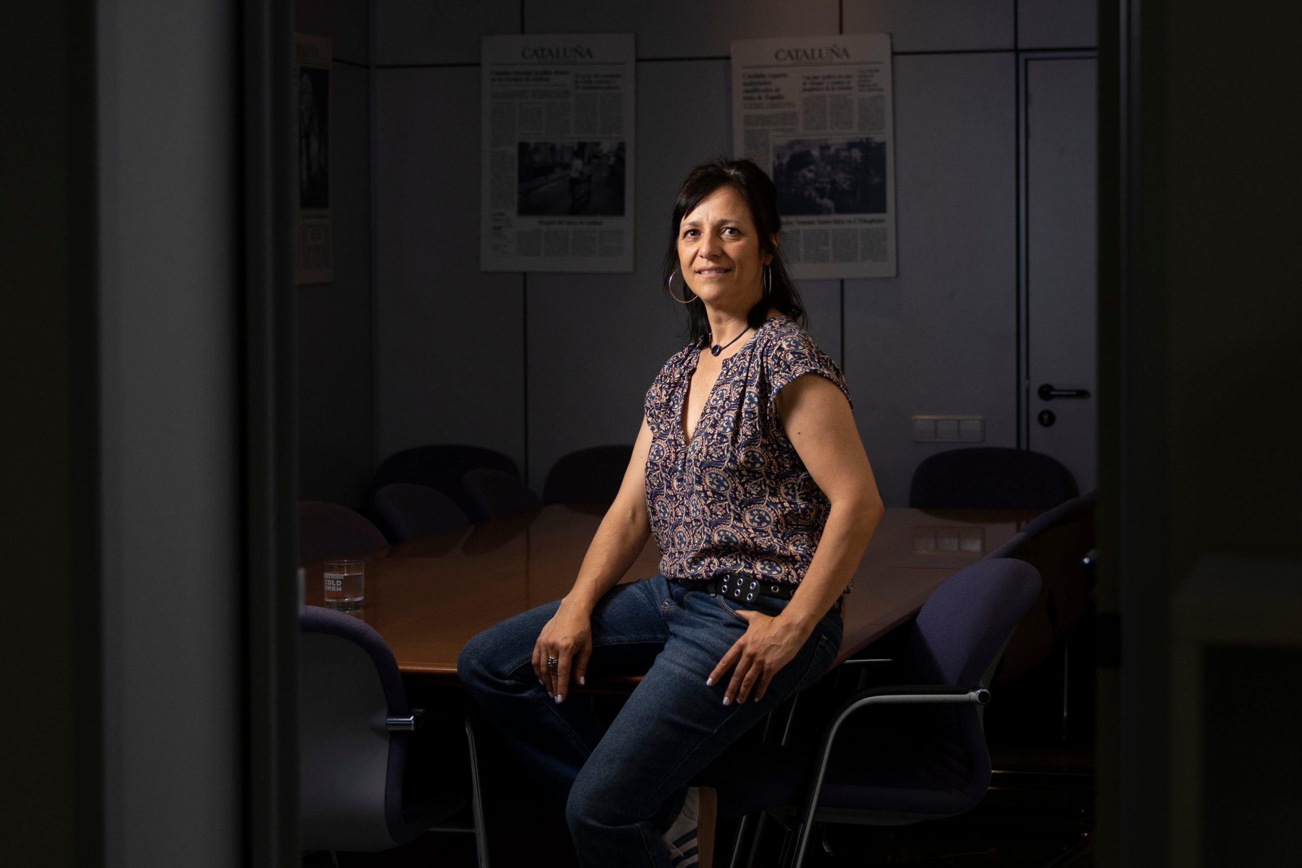 Iolanda Segura, portavoz del sindicato Ustec, este jueves en la redacción de EL PAÍS. 