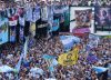 Banderazo argentino en Atlanta: hubo miles de personas y mucho color, pero también incidentes entre hinchas de San Lorenzo y Huracán