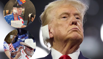 ¡Nueva moda! Simpatizantes imitan a Trump vendando su oreja