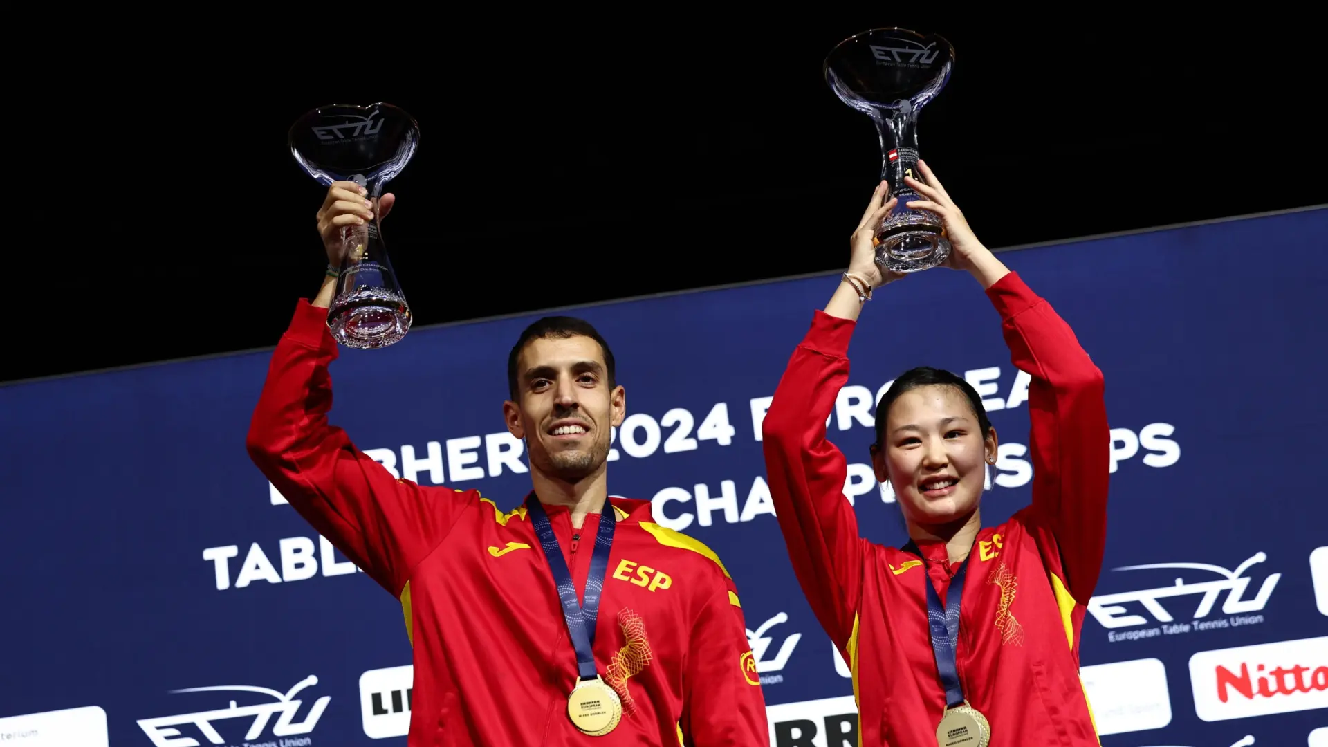 Históricos Álvaro Robles y María Xiao: primeros españoles en proclamarse campeones de Europa de tenis de mesa